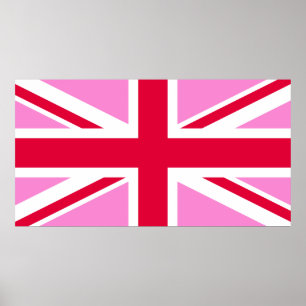 Poster GAY PRIDE britannique (Union Jack rose) (Drapeau b
