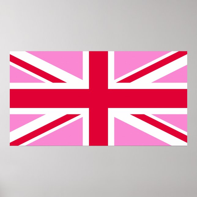 Poster GAY PRIDE britannique (Union Jack rose) (Drapeau b (Devant)