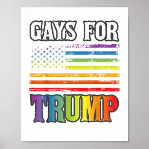 Poster Gays Pour Trump LGBT Pride Gay Rainbow Flag Vote R