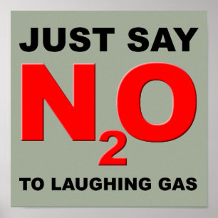 Poster Gaz de rire Oxyde nitreux N2O Symbole d'affiche am
