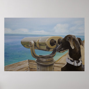 Poster Gazon gris - Peinture italienne Greyhound