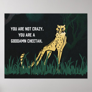 Poster GD Cheetah 14"x 11" non estampillé