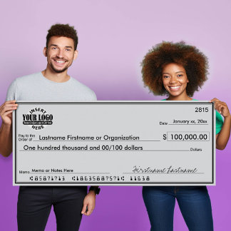 Poster Géant Blank Check pour Sweetstakes & Awards