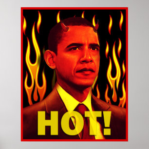 Poster Géant de diable rouge d'Anti-Obama