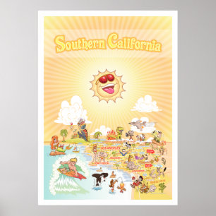 Poster géant de l'État doré de Californie du Sud