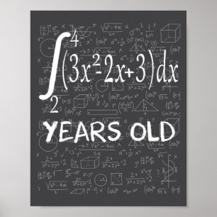 Poster Géek de maths drôle 50 ans 50e anniversaire Integr