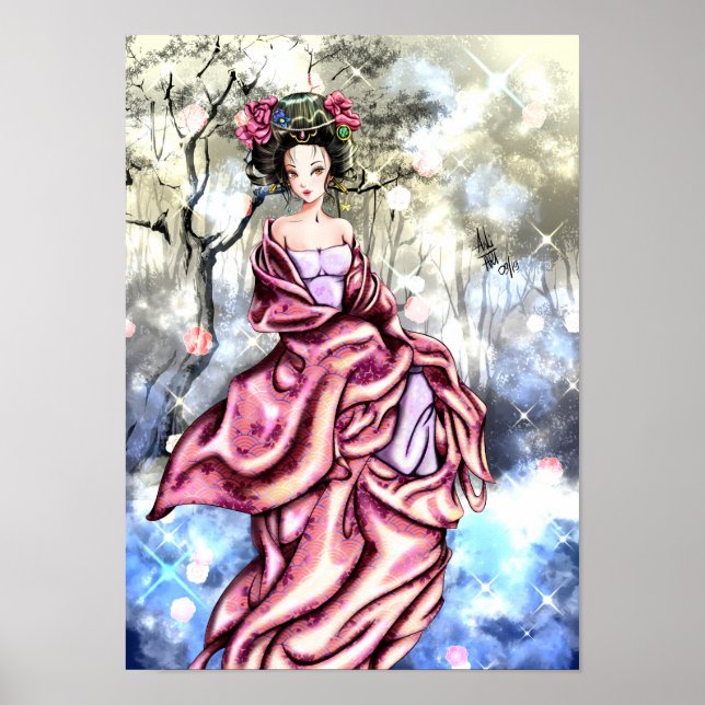 Poster Geisha anime art (Devant)