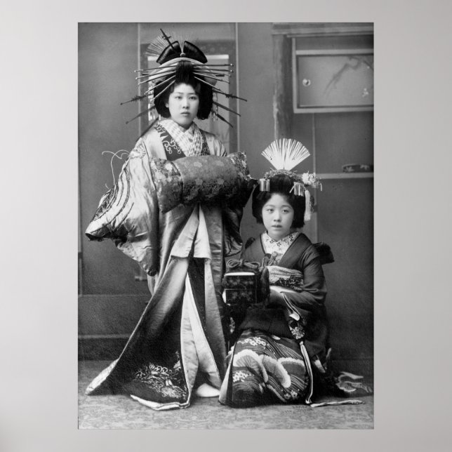 Poster Geisha Girls, début du XXe siècle (Devant)