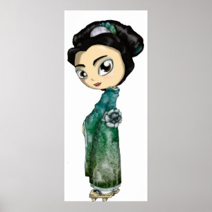 Poster Geisha givré de ressort