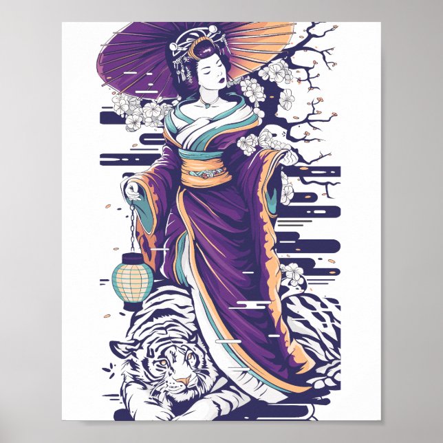 Poster Geisha tiger shogun’s Geisha 86014 (Devant)