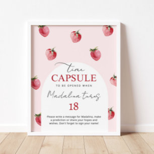 Poster Gélule de temps doux fraise fraise anniversaire