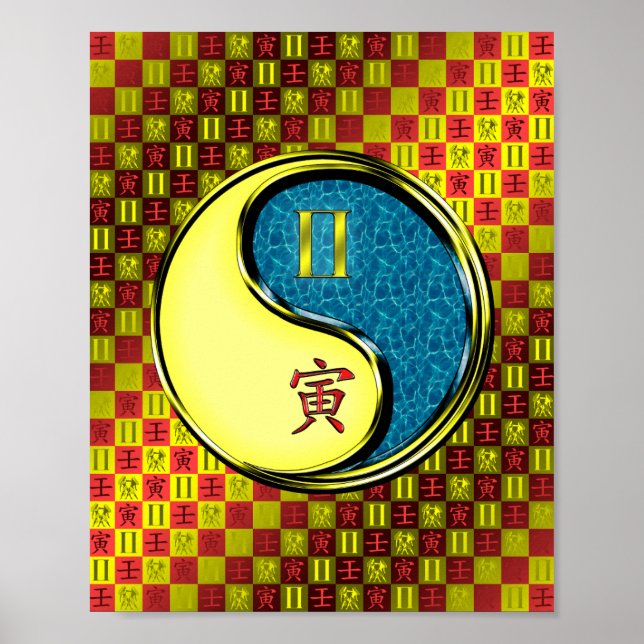 Poster Gemini et tigre d'eau (Devant)