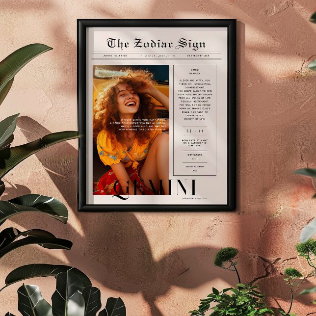Poster Gemini | Zodiac Astrologie Photo Journal (Créateur téléchargé)