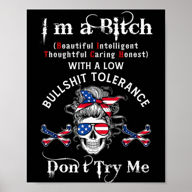 Poster Gen X Skeleton I’m A Beautiful Intelligent Skeleto (Devant)