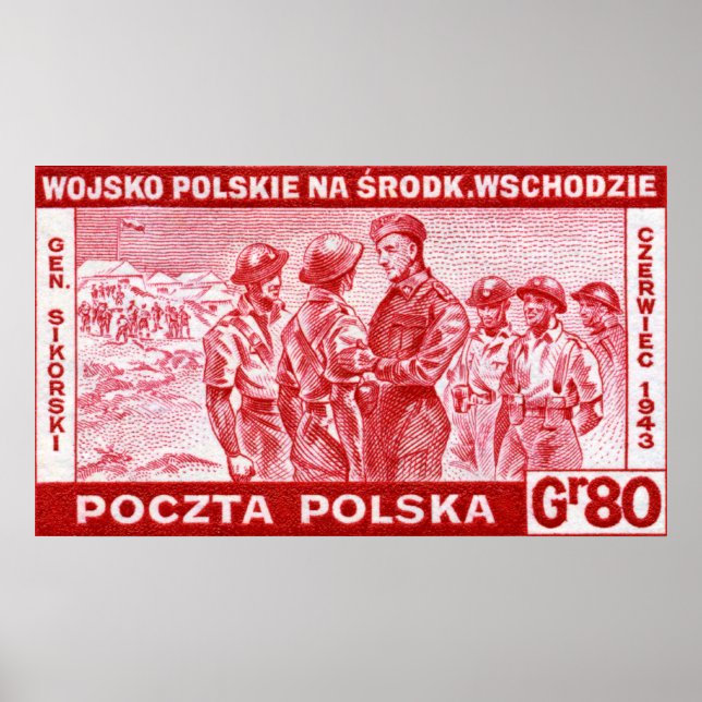 Poster Général 2ème guerre mondiale Sikorski (Devant)