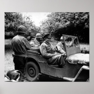 Poster Général Eisenhower En Jeep — 2ÈME GUERRE MONDIALE