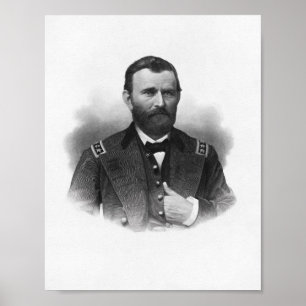Poster Général Grant Portrait gravé