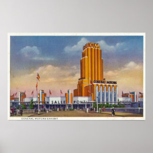 Poster General Motors, exposition universelle de 1934