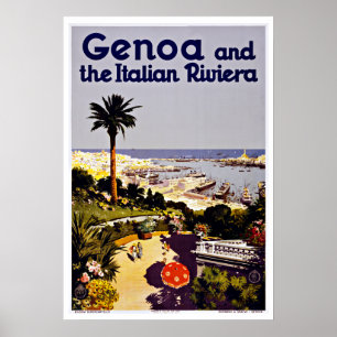 Poster Gênes et Riviera italienne Italie Vintage voyage