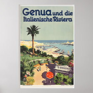 Poster Gênes Gênes Ligurie Riviera italienne Italie Vinta