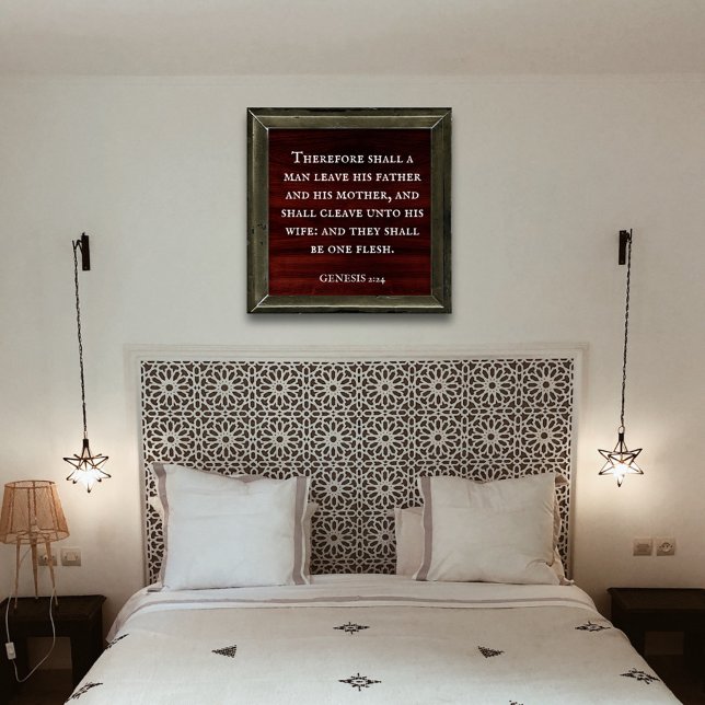 Poster Genèse 2:24 Roi Jacques Bible Christian (Créateur téléchargé)