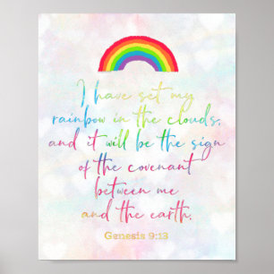 Poster Genèse Arc-en-ciel de Dieu 9 Bible chrétienne Vers