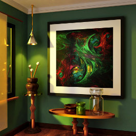 Poster Genesis Green Art Abstrait