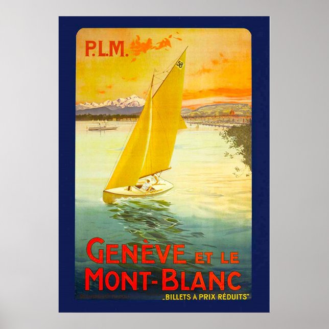POSTER GENEVE ET LE MONT BLANC (Devant)