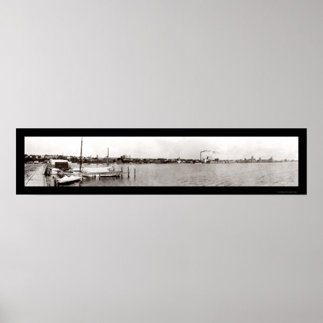 Poster Genève NY Waterfront Photo 1909 (Devant)