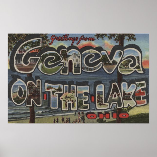 Poster Genève-sur-le-lac, Ohio - Scènes de grandes lettre (Devant)
