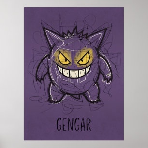 Poster Gengar Chaotic Scribble Art - Ombre Fantomatique S