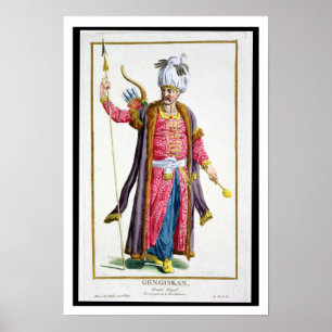 Poster Genghis Khan (c.1162-1227) de 'DES Estam de