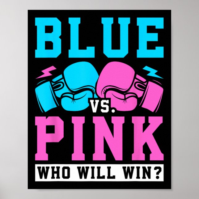 Poster Genre Reveal Party Bleu Vs Rose Qui Gagnent La Box (Devant)