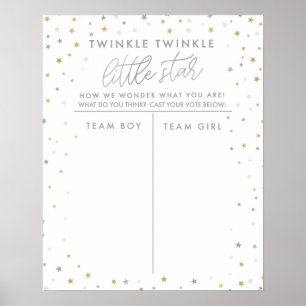 Poster Genre Révéler Deviner Jeu Twinkle Little Star