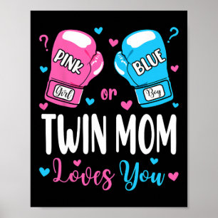 Poster Genre Révéler Rose Ou Bleu Twin Maman Vous Aime Bo
