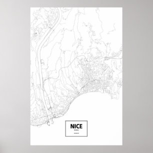 Poster Gentil, la France (noir sur le blanc)
