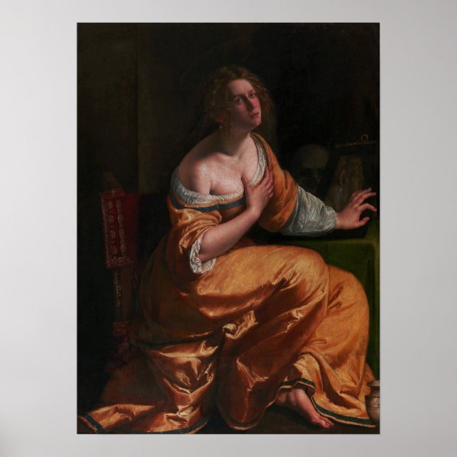 Poster Gentileschi - Autoportrait Comme Maria Magdalena (Devant)