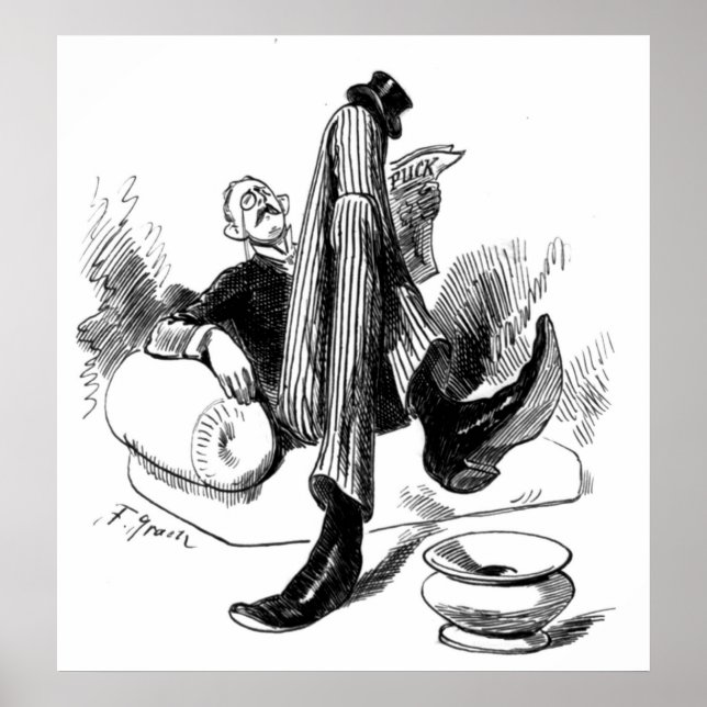 Poster Gentleman Reading 1880 (Devant)