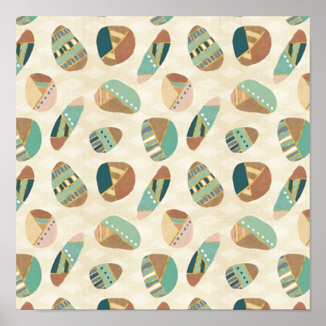 Poster Geo Step extérieur | MOTIF TURQUOISE (Devant)
