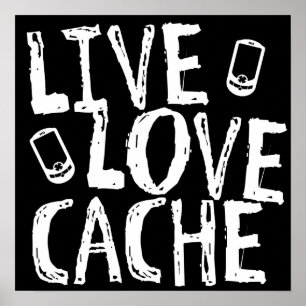 Poster Geocaching Live Love Cache