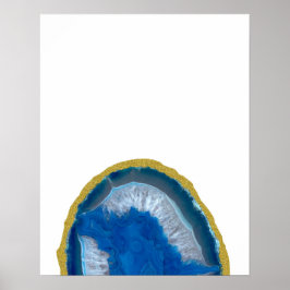 Poster Géode Bleu Gold Trim