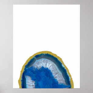 Poster Géode Bleu Gold Trim