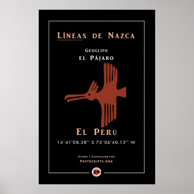 Poster Geoglyphes Nazca-Bird (Devant)