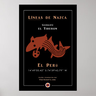 Poster Géoglyphes-requins Nazca