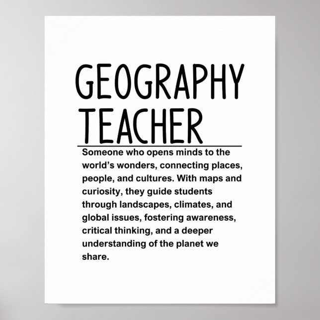 Poster Geography teacher (Devant)