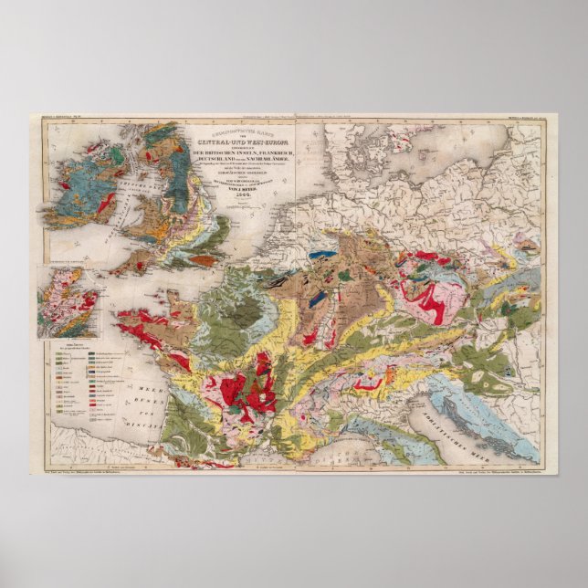 Poster Géologie de l'Europe (Devant)