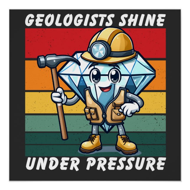 Poster Géologue Shirt | Géologie Cadeaux étudiants | Géol (Devant)