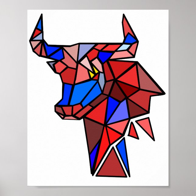 Poster Geometric Bull Shapes (Devant)