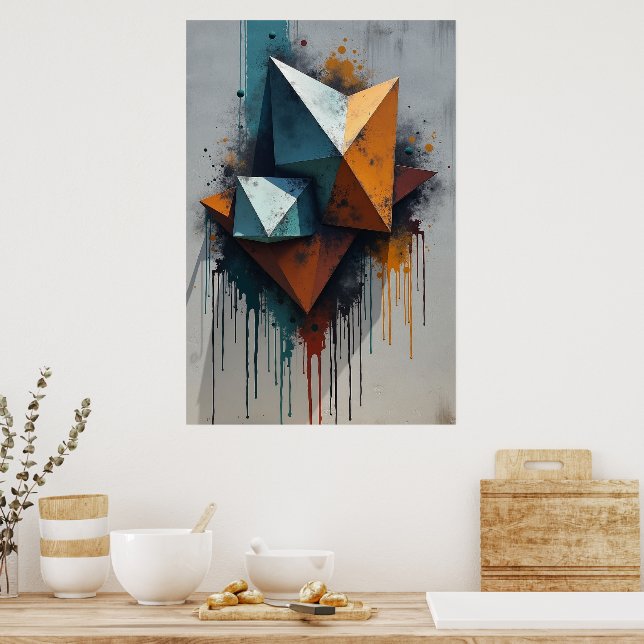 Poster Geometric Graffiti Splash (Cuisine)