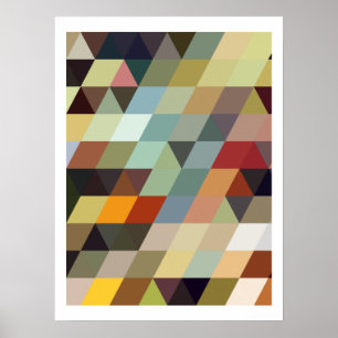 Poster Geometric Patterns   Multicolor Triangles
